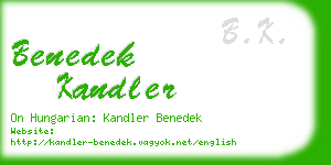 benedek kandler business card